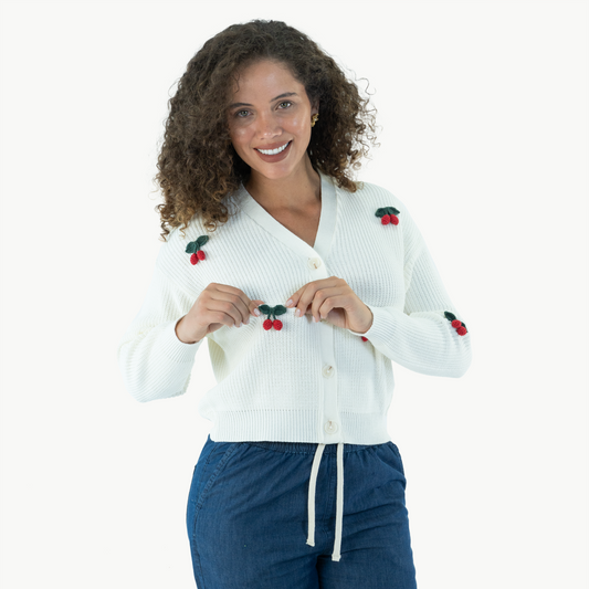 Cárdigan Cereza Blanco