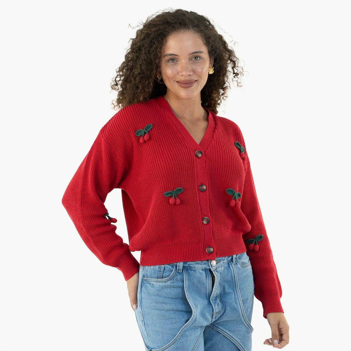 Cárdigan Cereza Rojo