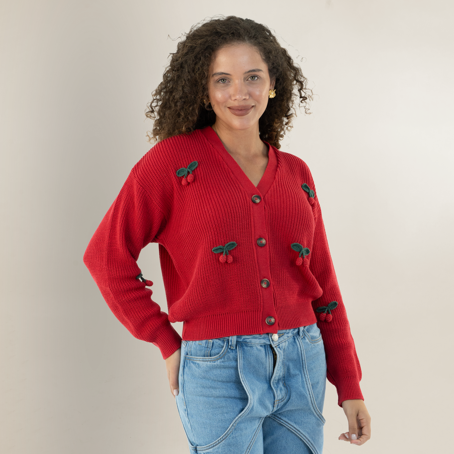 Cárdigan Cereza Rojo